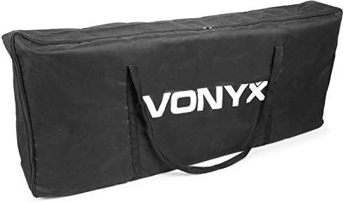 Vonyx DB2B Bolsa para Pantalla DJ Plegable DB2, Funda Blanda Protectora para Mesa de DJ, Bolsa de Transporte para Pantalla de DJ, Funda de Nylon, Color Negro