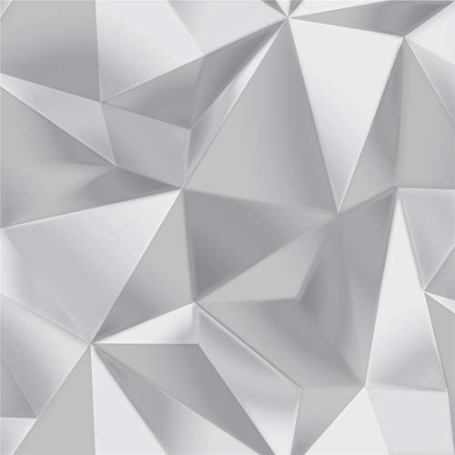 Spectrum Geometric Triangles Wallpaper Grey/Silver Debona 5020