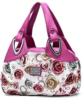 NICOLE & DORIS Bolso de Mujer de Mano Hombro Bolso de Moda Bolso de Las Señoras PU Cuero Bolso Mujer Bolsos de Fiesta Grande Bolsos de Bonitos con Estampado de Flores