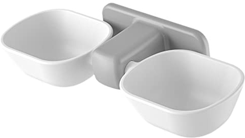 VALINK Dog Elevated Food Bowl Holder, Adjustable Wall-mounted Height Pet Double Feeder Pet Neck Guard Feeding Accessories