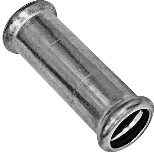 MegaHaustechnik Schiebemuffe 22x22 Pressfitting aus Edelstahl V4A für Rohr-Außendurchmesser 22mm zum Verpressen M-Kontur, Trinkwasser geeignet, VA INOX Kupplung Verbinder Doppelmuffe