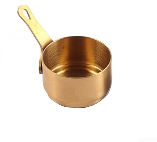 Zoegneer Mini casserole en acier inoxydable 304 de 100 ml, résistante aux hautes températures, pot à lait (doré (60 ml)