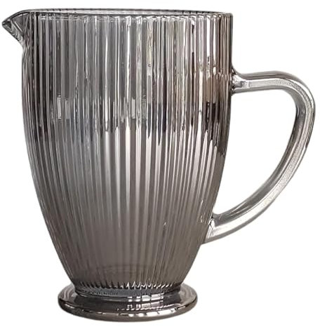 Juego de 6 copas de vino vintage de colores con relieve (línea/gris plateado/1 L), vasos de boda, copas de champán, jarra, cuenco de postre, copas de cristal, copas de cristal, copas de vino, copas de