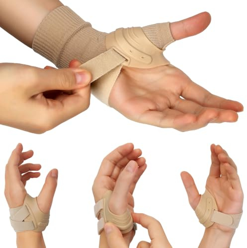 FORTEMOTUS CMC Thumb Brace Splint Stabilizer, Beige, Left Hand, Small