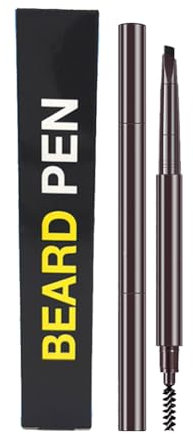 Evember Bartfüller, Bartfüller, wasserdicht und schweißbeständig, Füller mit natürlichem Finish für Männer, Pinsel 2-in-1 und Bleistift