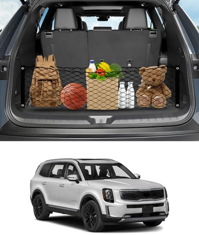 Karltys Envelope Style Cargo Net for Kia Telluride 2026 2025 2024 2023 2022-2020, Elastic Heavy Duty Rear Trunk Mesh Cargo Netting Storage Organizer for 2025 Kia Telluride Accessories