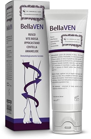 Dr. Corradini Crema Vene Varicose e Capillari con Rusco Vite Rossa Ippocastano Centella e Amamelide - Crema Gambe Stanche e Pesanti 100ml