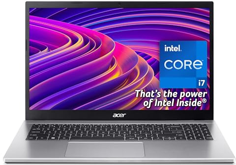 acer Aspire 3 A315-59 Laptop - Intel Core i7-1255U, 8GB, 512GB SSD, Integrated Graphics, 15.6 Full HD, Windows 11, Silver
