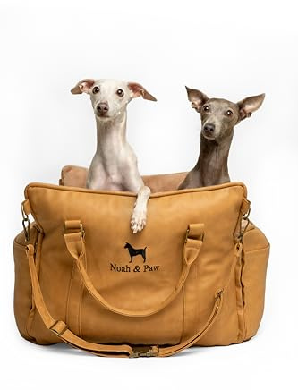 NOAH & PAW Small Dog Car Seat for Small Medium Pets with Harness Clip, 4X Safety Feature, Washable Dog Seat for Car, Orthopedic Foam Wrapped with Plush, Vegan Leather