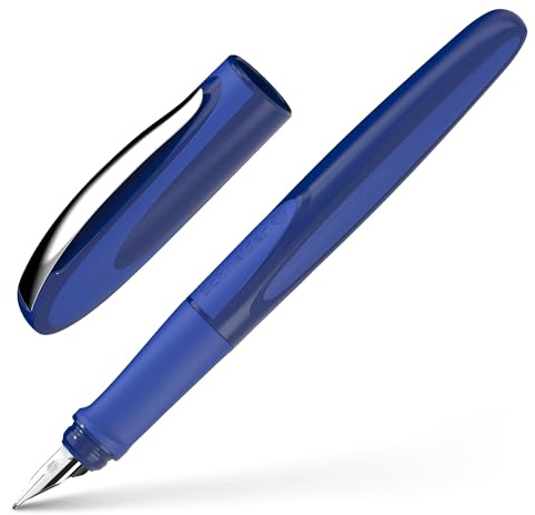 Schneider 168215 - Penna stilografica Ray (destrorsi, con cartuccia d'inchiostro standard, blu reale)