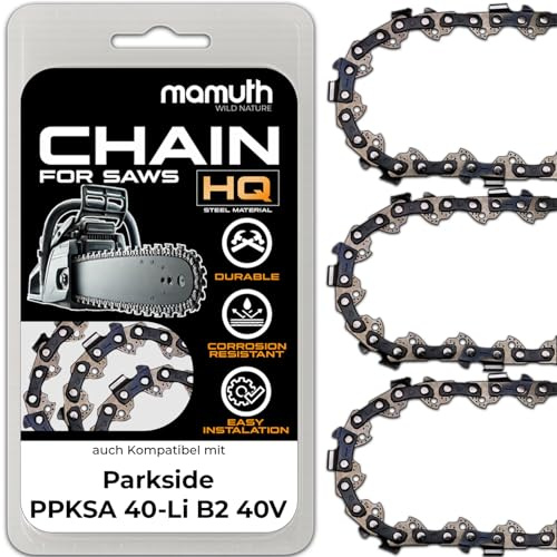 3x catene per motosega, 40 cm, 1,1 mm, 3/8, 57 TG, per Parkside PPKSA 40-Li B2, 40 V