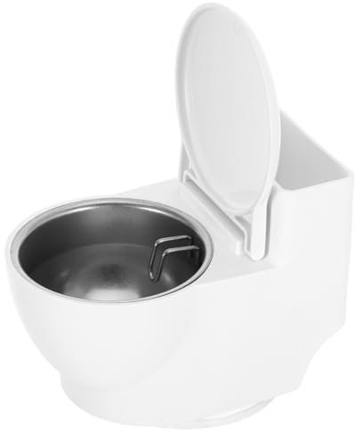 Baluue Wall Mounted Toilet Shaped Ashtray with Lid Compact Indoor Smoking Ash Holder for Home Office Bathroom Decor Space Saving Easy Installation Pp Stainless Steel