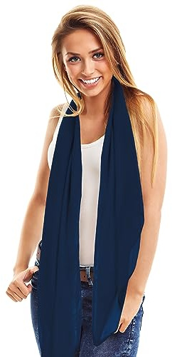 TOSKATOK® Ladies Plain Fashion Scarves Large Range Colours – UK Seller-Navy