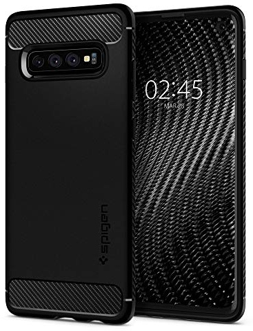 Spigen Rugged Armor Hülle Kompatibel mit Samsung Galaxy S10 -Matte Black