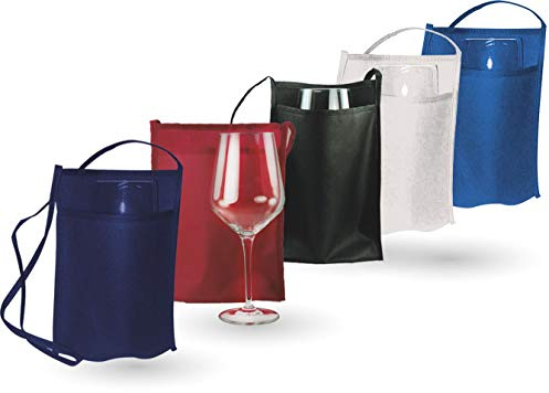 Poche Porte-gobelet en TNT. Verre Non Inclus. Blanc - Bleu Marine - Bleu Royal - Noir - Bordeaux (50 pièces) Marron Bordeaux 18x22