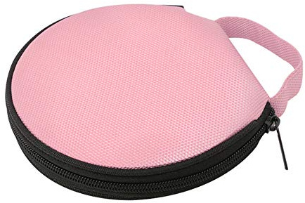Sac De Rangement pour CD, Couleur Unie Ronde en Tissu Oxford, Voiture, 20 Disques, Sac De Rangement pour CD, Pochette à Glissière Rose Taille Unique