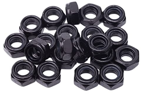 Sechskantmuttern Sicherungsmutter DIN985 Standard Selbstsichernde Mutter Karbonstahlmutter Sechskant Schraubenmutter Karbonstahl Mutter Stoppmutter (20Stücke, M10)