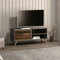 [en.casa] Fernsehtisch Helle mit 2 offenen Fächern und einem Staufach TV Schrank TV Bank 50 x 120 x 35 cm Lowboard TV Möbel Altholz/Anthrazit