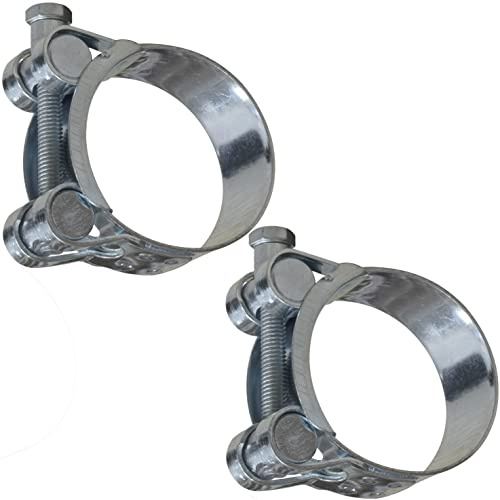 AERZETIX - C63692 - Set di 2 Morsetti di Serraggio a Perno 29-31mm - Larghezza Striscia 20mm - in Acciaio - Colore Argento - per Fluidi Tubi Guaine Ventilazione - Chiave Piatta