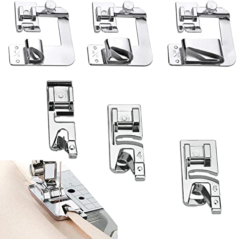 Cimown 6 Stücke Rollsaumfuß Set, Mit einem Rollsaumfuss nähen Sie feine Rollierungen