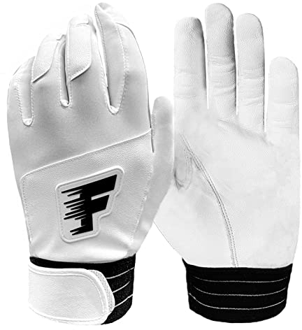 FINGER TEN Baseball Handschuhe Batting Gloves Super Grip and Protective Handschuhe, Jungen Mädchen Sommer Outdoor Sporthandschuhe (Youth Size-Weiß, S Youth)