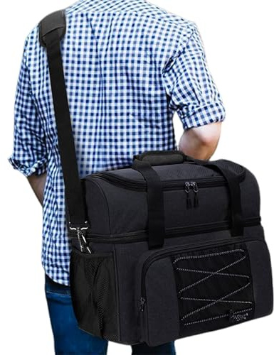 Sollee Sac pour Boules de Bowling, Sac de Bowling pour 2 Boules,Sac de Bowling fourre-Tout avec Sangle rembourrée et Support de Balle - Sac fourre-Tout Double pour Boules de Bowling avec séparateur
