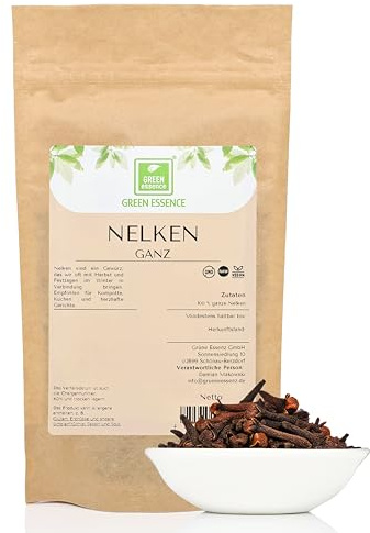 Nelken ganz 100g von der Grünen Essenz - aromatisches Gewürz - Gewürznelken getrocknet - vegan - aromatische Gewürznelken in hoher Qualität ohne Zusätze