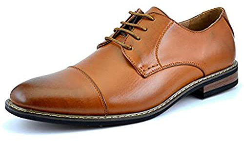 Bruno Chaussures de Ville Homme Oxfords en Daim Chaussure Costume à Lacets Hommes Classiques pour Travail Marron Prince-6 Taille 42