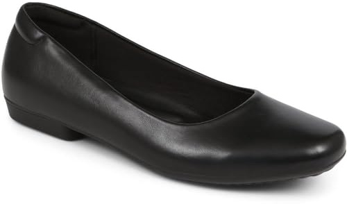 Pavers Rounded-Toe Ballet Flats - Black Size 5