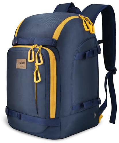 50L Ski Backpack - Water-resistant Ski Boot Bag for Men & Women, Ski Bag with Helmet Holder, Separate Compartments for Goggles, Gloves, Snowboard & Accessories, Durable Ski Carry On Backpack