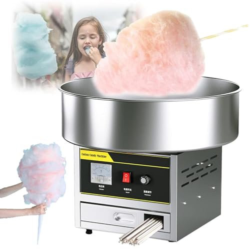 Cotton Candy Machine(Stepless Temperature Control) - Sugar Bowl Diameter: 45cm, Commercial Cotton Candy Machine, for Family Parties, Kids Birthdays