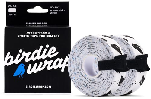 BirdieWrap Golf Sports Tape Wrap, 4-Way Stretch Athletic Tape for Hands and Fingers, Waterproof, Pre-Cut 110 Golf Finger Tape Strips, Blisters, Nicks Protection Sports Finger Tape