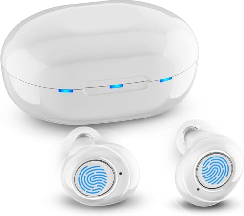 JINGHAO Amplificatore Sonoro Ricaricabile per Adulti con Custodia di Ricarica Portatile, Volume Regolabile, bianco, 2 pezzi