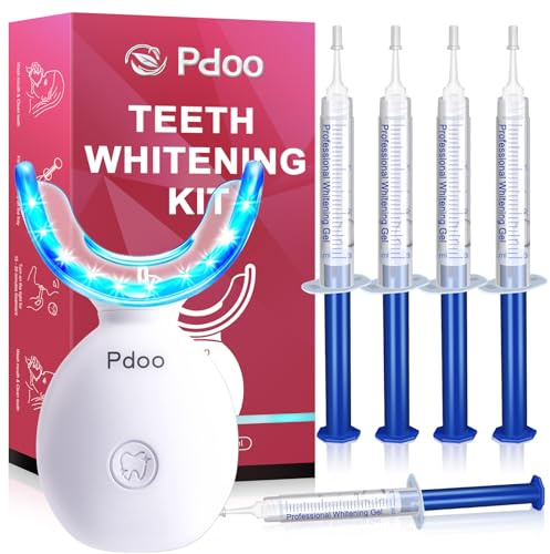 Lápiz Blanqueador Dental + Kit de Blanqueamiento con Férulas Inalámbricas - Eliminación Eficaz de Manchas de Café/Té - 5 Lápices Anti-sensibilidad - Teeth Whitening sin Dolor y Seguro para el Esmalte