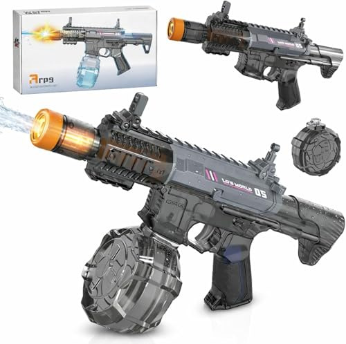 Electric Water Gun for Kids, Automatic Water Blaster Toy, 32ft Long Range with Large Water Tank & LED Muzzle Light, Summer Outdoor Shooting Game for Boys and Girls Ages 8-12