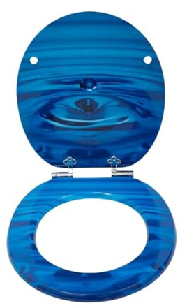 SXDMOUBK Asiento de Inodoro con Cierre Suave, núcleo de Madera MDF, Estampados Multicolor, Accesorio Elegante para el baño, 1 Unidad (Color01)