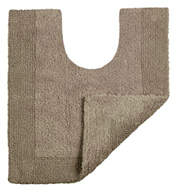 Allure Heavyweight Reversible Pedestal Toilet Mat, 100% Cotton, Super soft, Washable, Large Size 55cm x 55cm (Mocha)