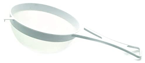 Sapphire’s Choice 22cm Plastic Strainer, Multi-Purpose Fine Nylon Mesh Sieve, Mesh Strainer for Baking, Non-Corrosive Fine mesh Sieve, Tea Colander(White) (22cm)