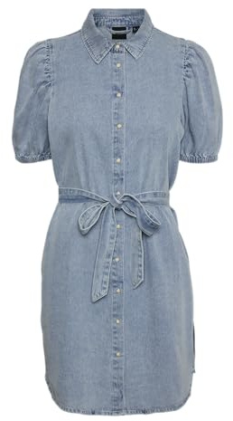 Vero Moda Abito da Donna in Jeans, Mix Blu Chiaro, S