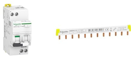 Schneider Electric FI LS IDPN N 1P+N 16A B 30MA TYP A, A9D56616 & A9XPH112 Phasenschiene Steg, ablängbar, 1P, 12 TE, 100A