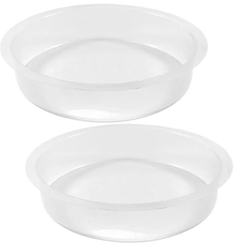 Jorzer 2 PCS Plastic Round Bird Feeder Water Bowl, Wild Birds Seed Feeding Station Tray Bird Bath Bowl, Garden Bird Water Dish Round Birdbath for for Birds Outside