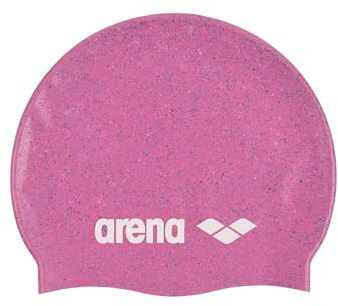 Arena Gorro de natación Unisex Reciclado de Silicona clásico para Mujeres y Hombres, Entrenamiento intensivo y Carreras cómodo Gorro de natación de Pelo Largo, Rosa/Multicolor