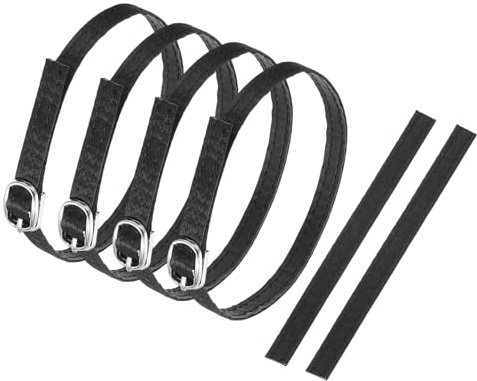 QUARKZMAN 2 paires de sangles de cheville remplaçables pour talons, attaches amovibles pour chaussures en simili cuir PU, noir soyeux
