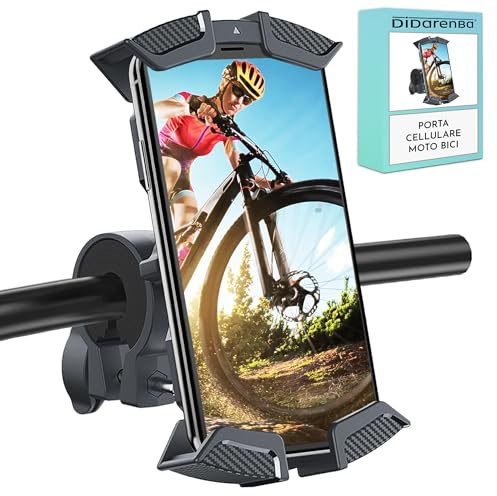 Didarenba Soporte movil Moto Bicicleta con 4 sujeciones fijacion al Manillar Estabilidad Maxima Compatible con Todos los Smartphones rotacion 360º antivibracion