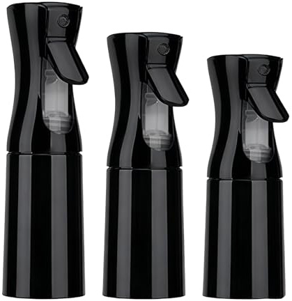 ZFQSONGZE 200ml/300ml/500ml Continuous Mist Spray Bottle for Hair, Plants, Cleaning & Facial - Leak Proof hair spray bottle, Fine Nozzle Sprayer (Black500ml)