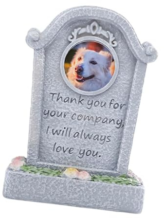 QUXVUIS Monument commémoratif pour Animaux de Compagnie, stèle funéraire en résine pour Chat, pour Porche extérieur, en Forme de cœur d'ange, Gris, Accompagner