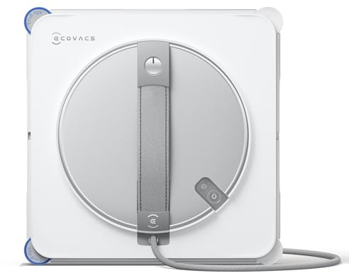 ECOVACS WINBOT W2S Window Cleaning Robot, Intelligent Edge-to-Edge Cleaning with TruEdge Scrubbers, 3 Water Nozzles, 10-Level Safety System, Win-SLAM 4.0 Route Planning, Even Climbing System