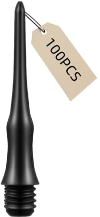 Carehabi 100 Piezas Puntas de Dardo de Plástico, Puntas de Dardo Blandas Irrompibles Duraderas, Puntas Blandas para Dianas de Dardos Electrónicas, Accesorios de Dardos (Negro)