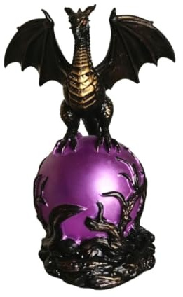 Dragon Night Light – Resin Dragon Egg Figurine USB Dekorativ Bordslampa, Fantasy Gothic Style Ambient Glow Ornament för och skrivbord inredning | För sovrum, vardagsrum, bokhylla, soffbord