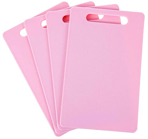 SIDCO Schneidebrett 4 x Frühstücksbrett Schneidbrett Frühstücksbrettchen rosa 24x15 cm